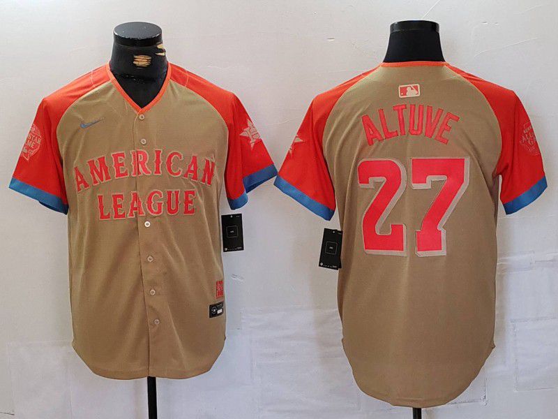 Men Houston Astros #27 Altuve Orange All star 2024 Nike MLB Jersey style 1